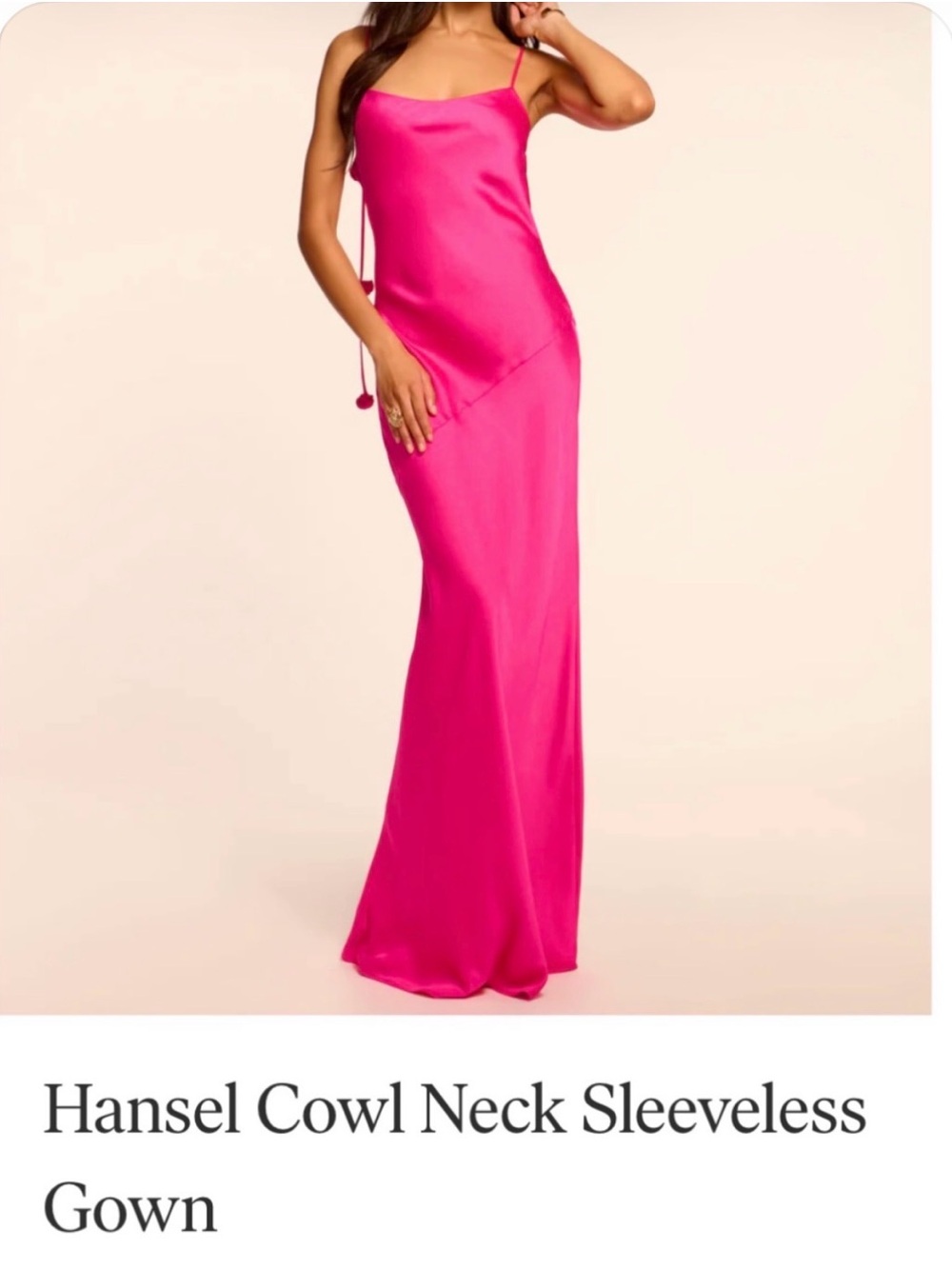 Ramy Brook Hansel Cowl Neck Sleeveless Maxi Gown in Hot Pink
